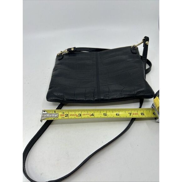 ~HAYDEN HARNETT Purse Black Leather Convertible Clutch w/Crossbody Strap - Picture 11 of 13